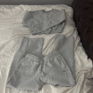 TNA Light Gray Sweatpants and Crewneck Set